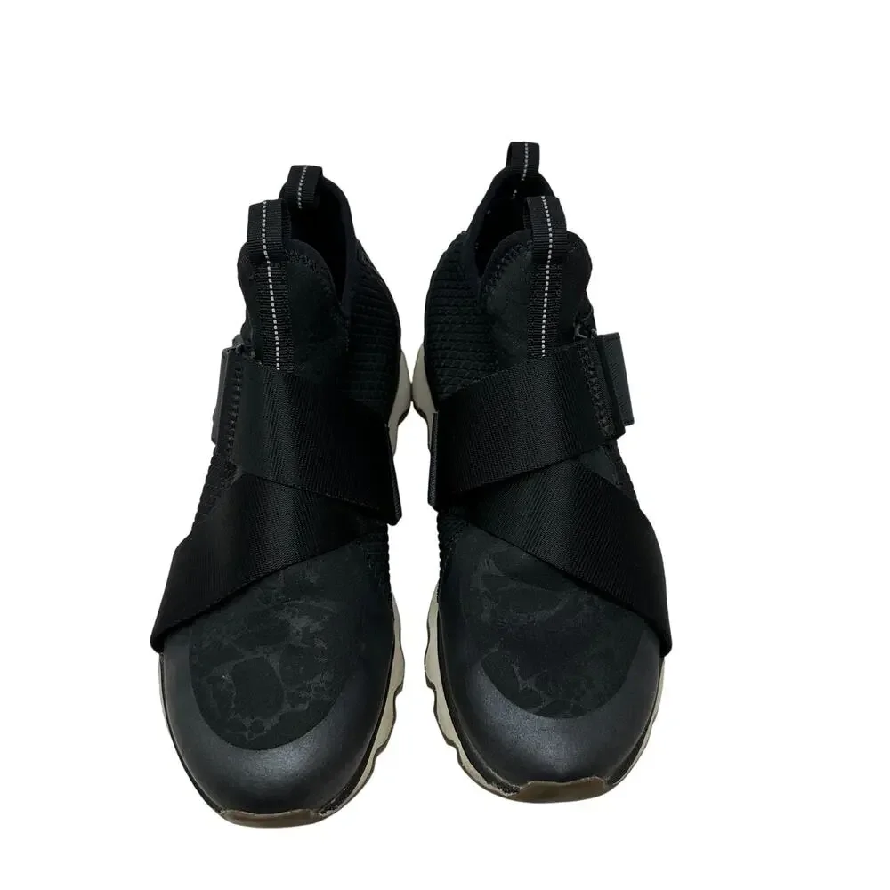 Sorel Kinetic Sneak Slip On High Top Sneaker Womens Size 7 Black White